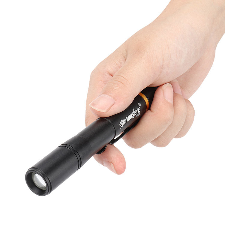 Compact LED Flashlight Pen with Dual White and Yellow Light