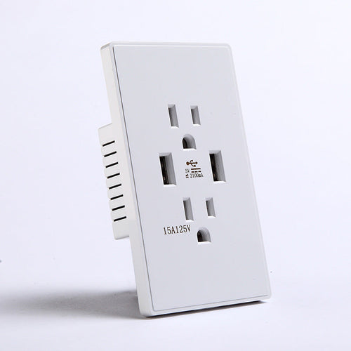 American-style outlet plate featuring USB ports