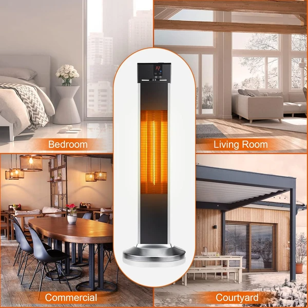 Portable Outdoor Heating System, Infrared Warmer With Remote, Safety