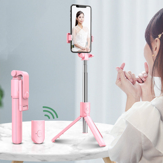 Universal Bluetooth Selfie Stick for Apple, Integrated Phone Stand