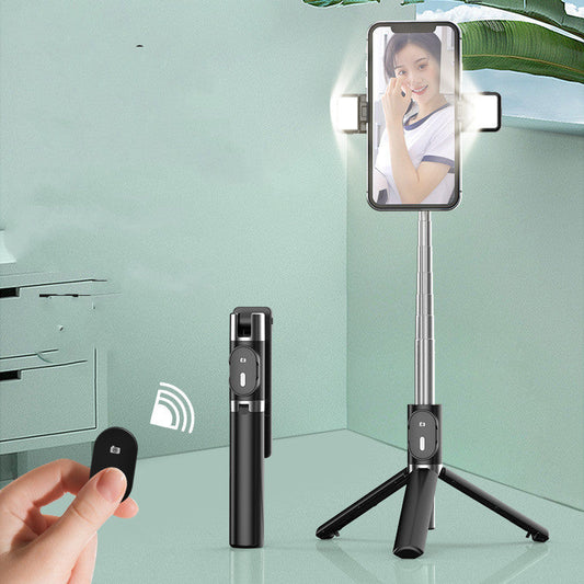 Universal with iOS, Wireless LED Selfie Stick with Built-in Stand for