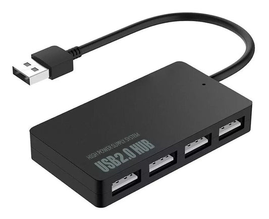 4-Port USB 2.0 Hub Splitter for PC Laptop Fast Data Transfer
