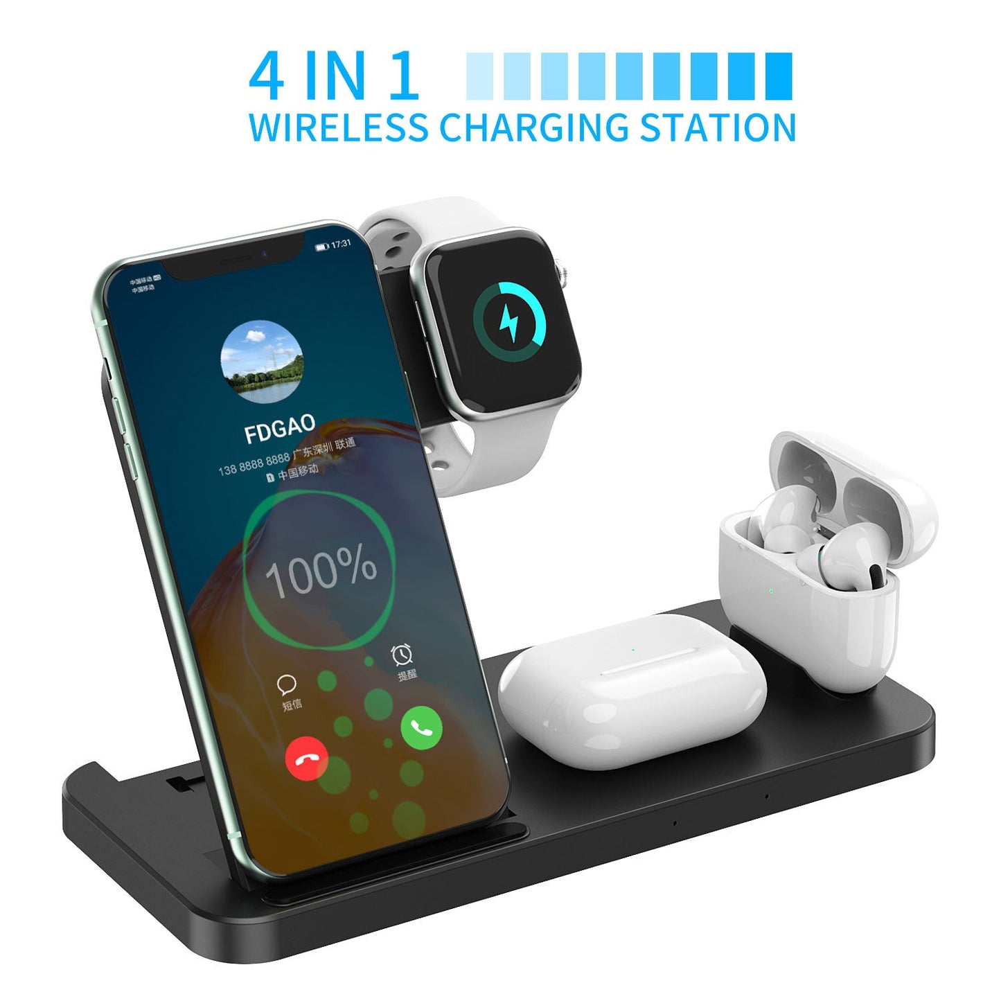 Multi 15W 4 Port Compact Wireless Charger