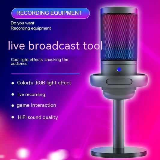 Vibrant RGB Streaming Condenser Mic with Cable