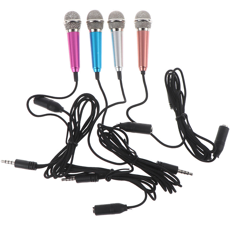 Compact 3.5mm Stereo Recording Mic for Karaoke Mini Mic