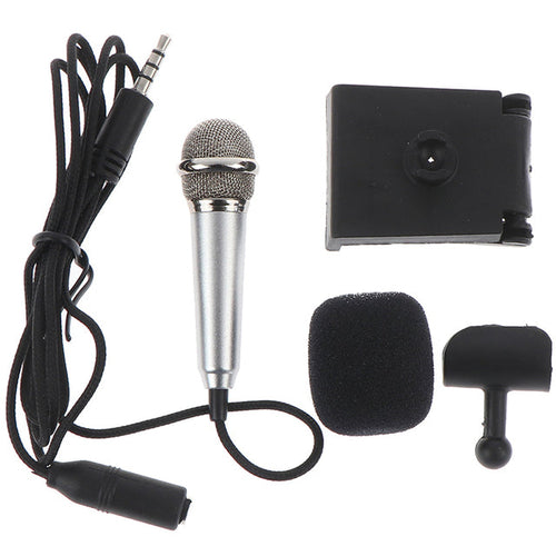 Compact 3.5mm Stereo Recording Mic for Karaoke Mini Mic