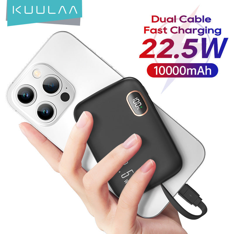22.5W Quick Charge Digital Screen Portable Battery Pack with Wire