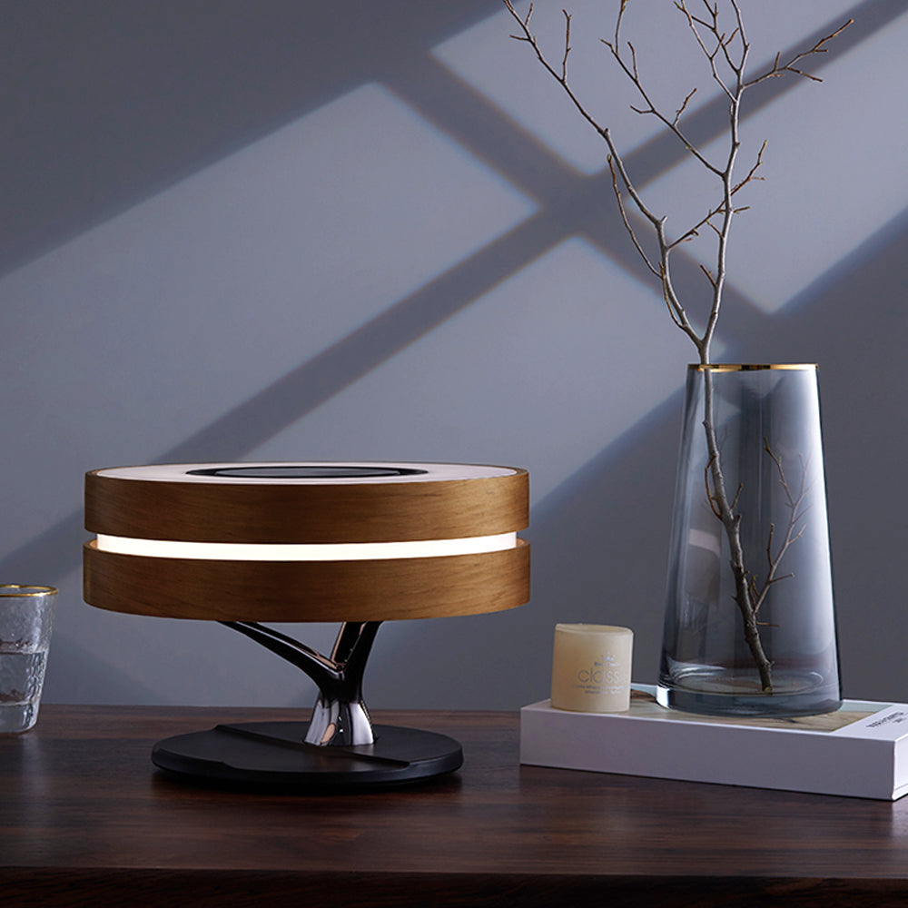 Smart Round Audio Bluetooth Speaker Night Light WiFi LED Ring Wireless