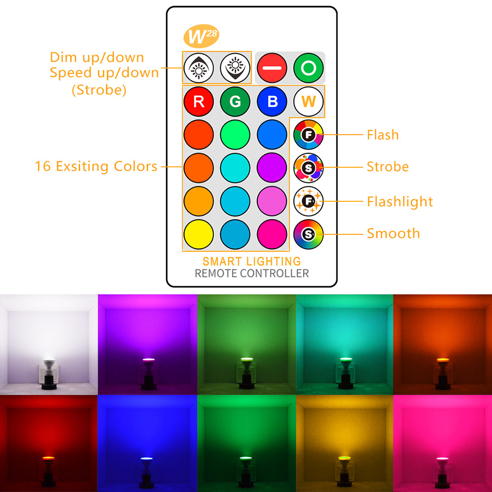 Cool White RGBW LED Bulb GU10 Color Changing