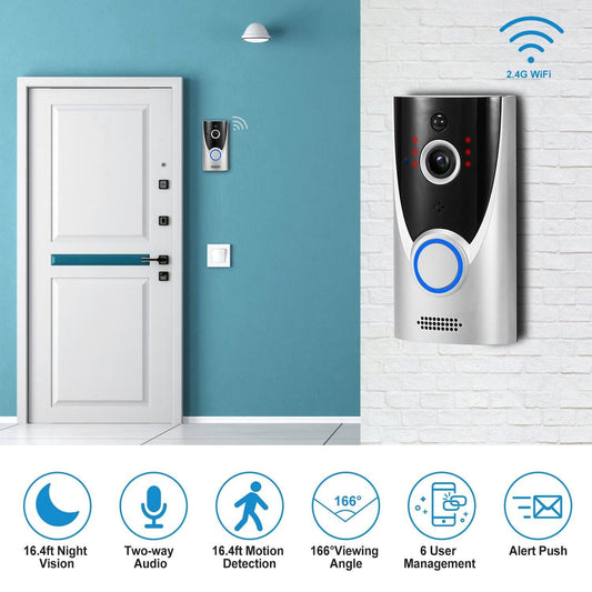WiFi Video Doorbell Wireless Door Bell 720P HD WiFi Security Camera