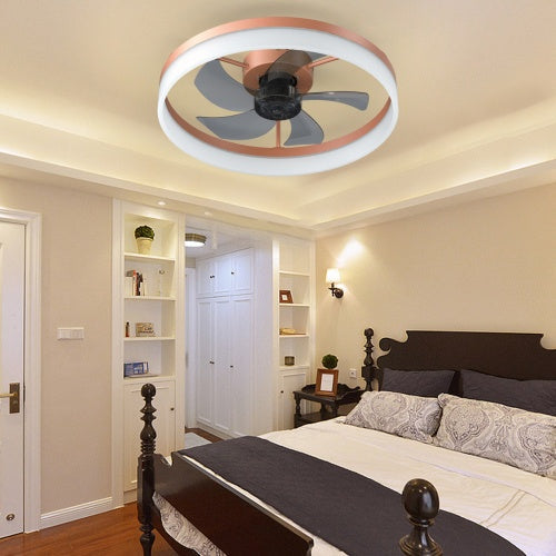 Ceiling Fan With Light Dimmable LED Recessed Mount Slim Modern Ceiling