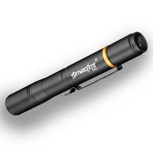 Compact LED Flashlight Pen with Dual White and Yellow Light