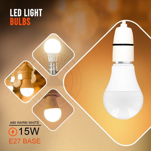 LED GLS Bright Light E27 15W Bulb Non-Dimmable Warm White Light Bulb