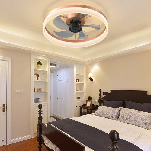 Ceiling Fan With Light Dimmable LED Recessed Mount Slim Modern Ceiling