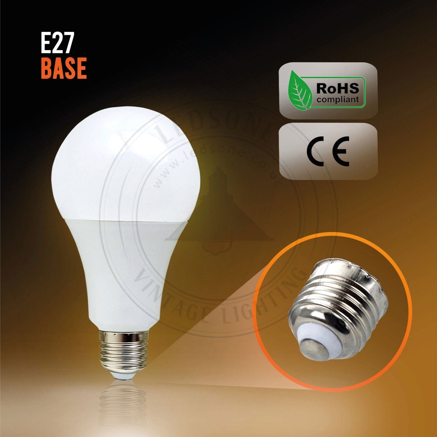 LED GLS Bright Light E27 15W Bulb Non-Dimmable Warm White Light Bulb
