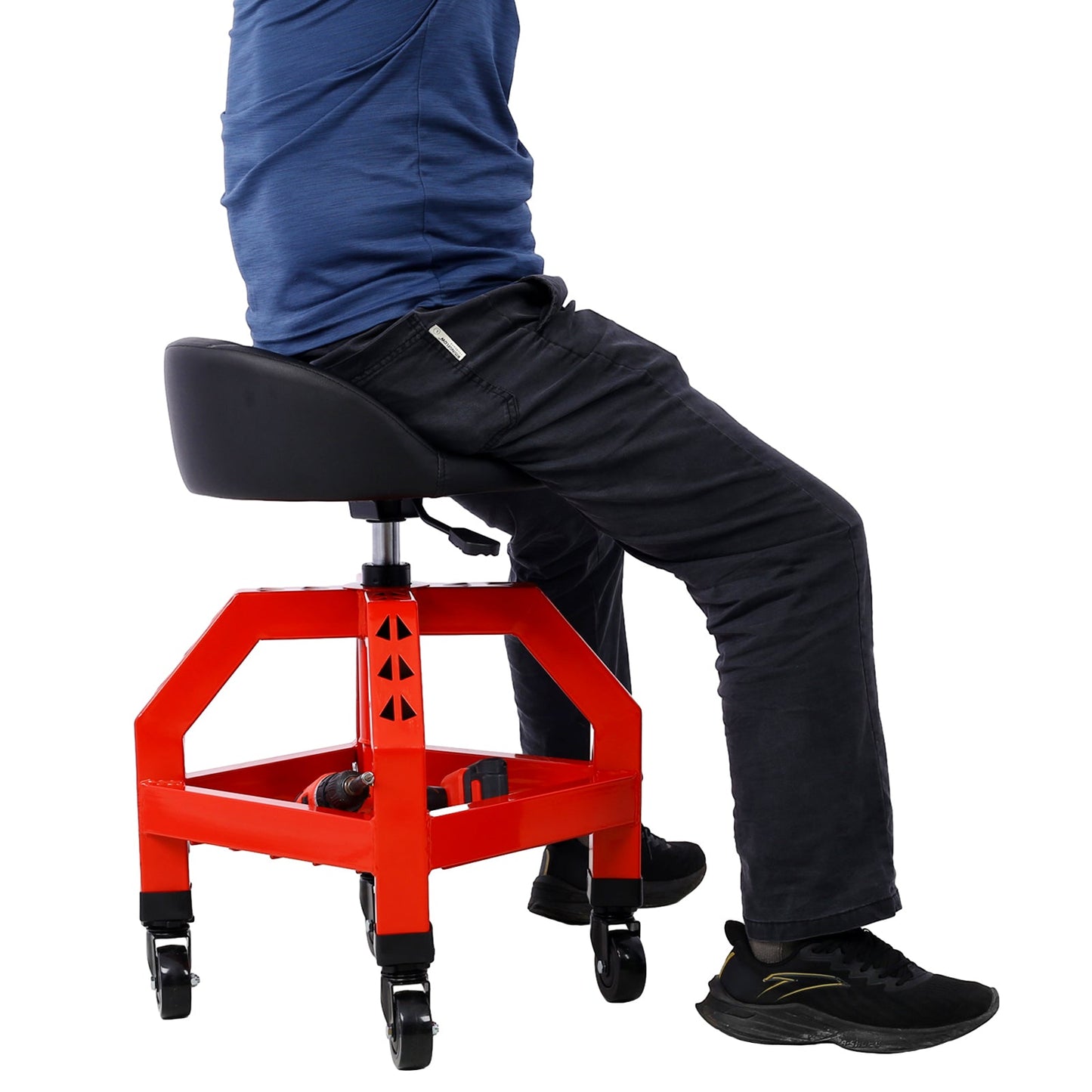Pneumatic 360 Degree Swivel Stool, Mechanics Rolling Creeper Seat,