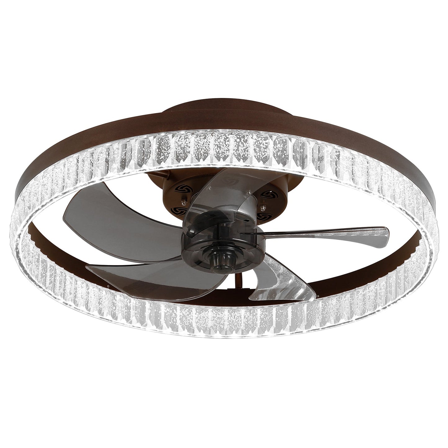 Ceiling Fans with Lights, Minimalist Ring Led Chandelier Fan with