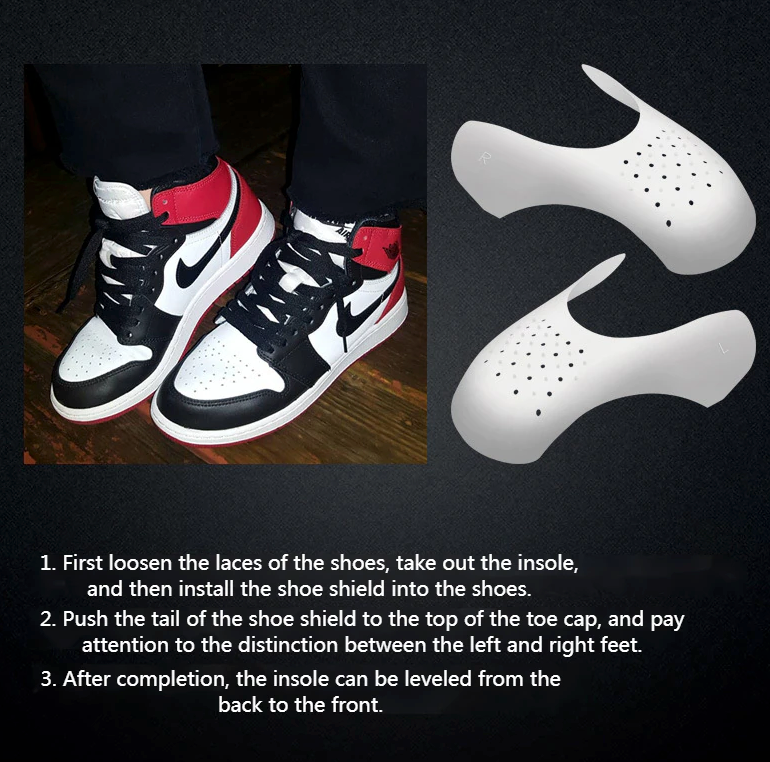 Pair Sneaker Shoe Anti Crease Protector Decreaser Toe Force Creasing
