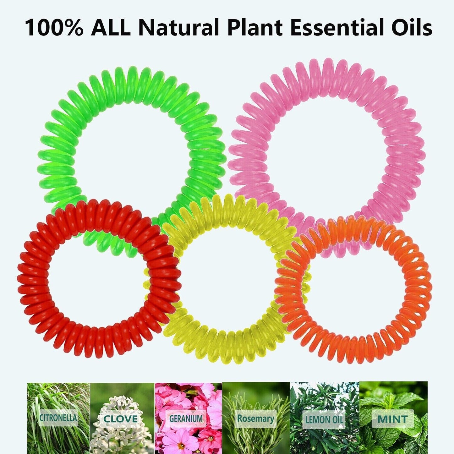 24 Pack Anti Bug Insect Pest Repellent Bracelet Wrist Band Natural