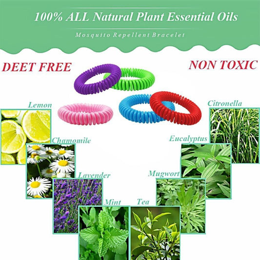 24 Pack Anti Bug Insect Pest Repellent Bracelet Wrist Band Natural