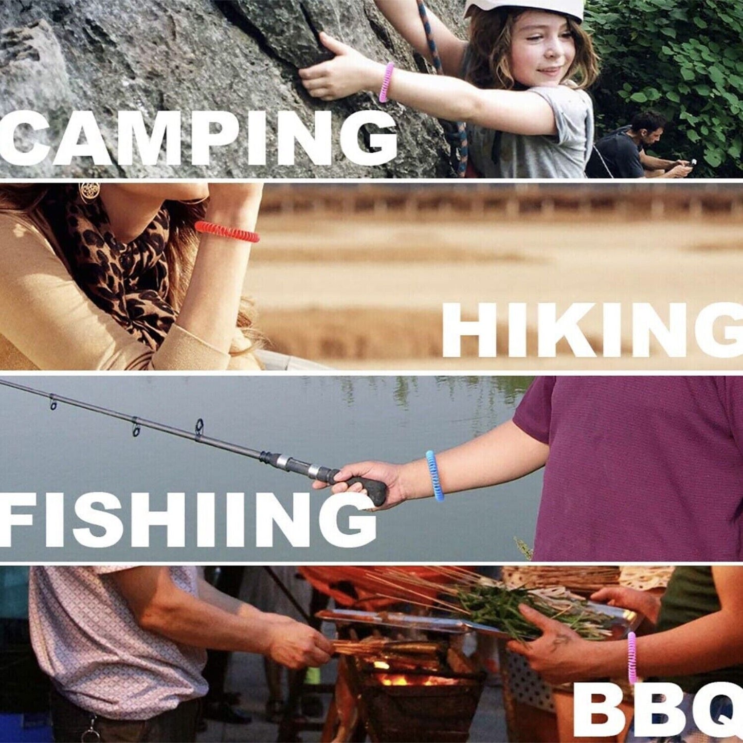 24 Pack Anti Bug Insect Pest Repellent Bracelet Wrist Band Natural