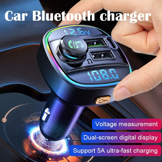 Bluetooth 5.0 Car Wireless FM Transmitter Adapter USB PD Charger AUX