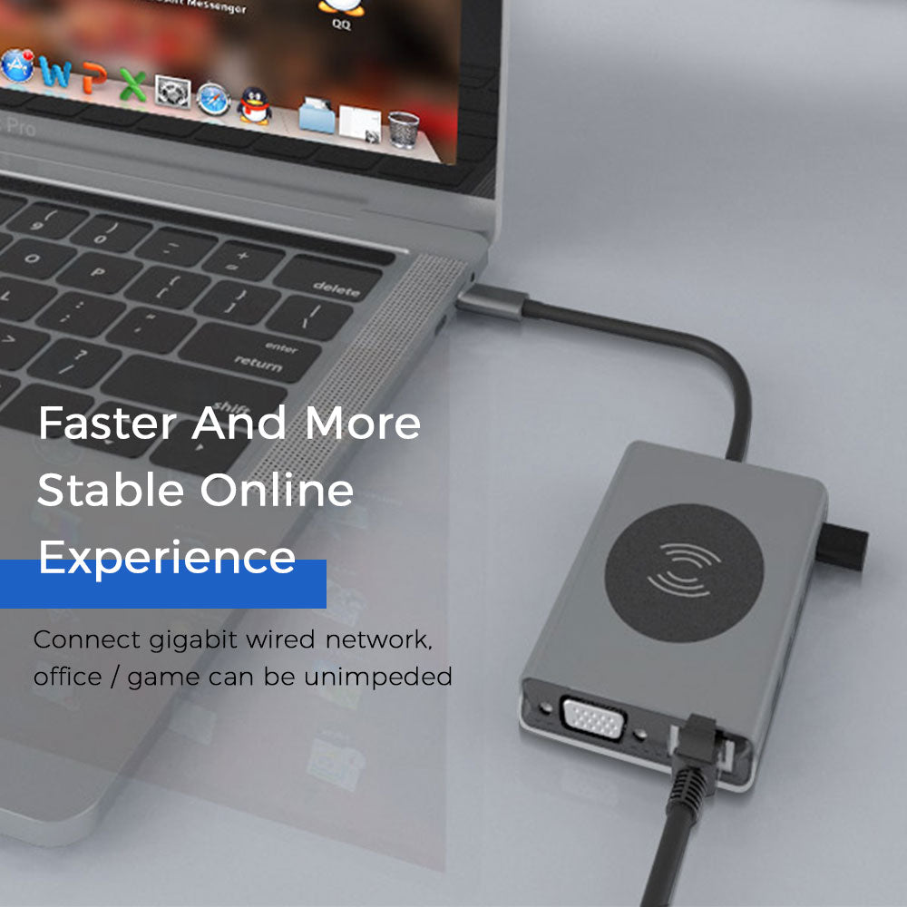USB-C laptop hub docking adapter