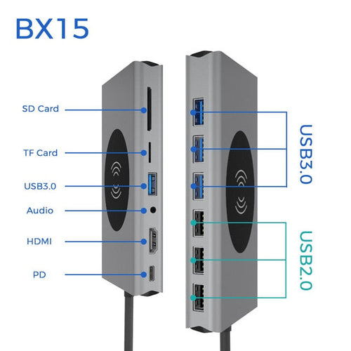 USB-C laptop hub docking adapter