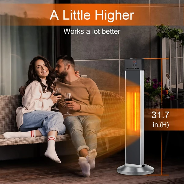 Portable Outdoor Heating System, Infrared Warmer With Remote, Safety