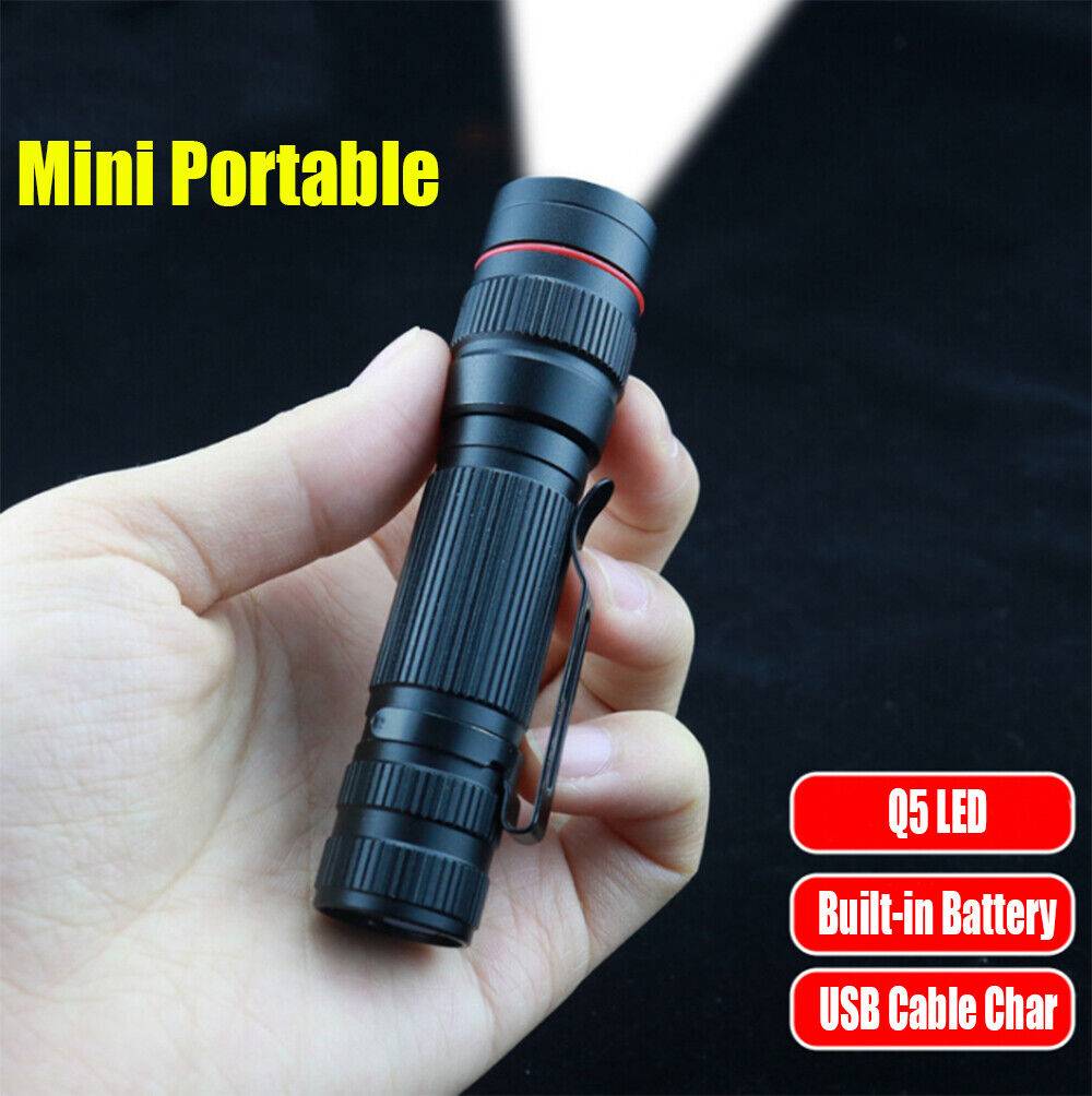 Rechargeable LED Torch with 3 Modes Zoomable Light USB Charging Gift