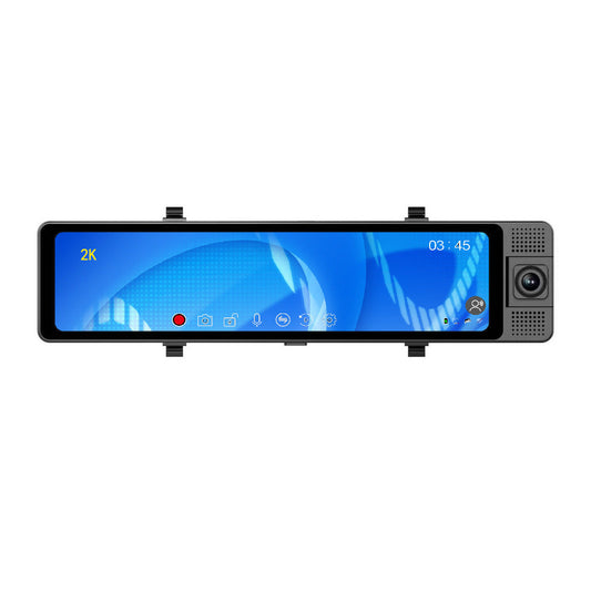 12-inch Triple Camera Car Dash Cam 2K HD Mirror Recorder Voice Command