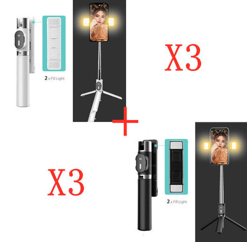 Universal with iOS, Wireless LED Selfie Stick with Built-in Stand for