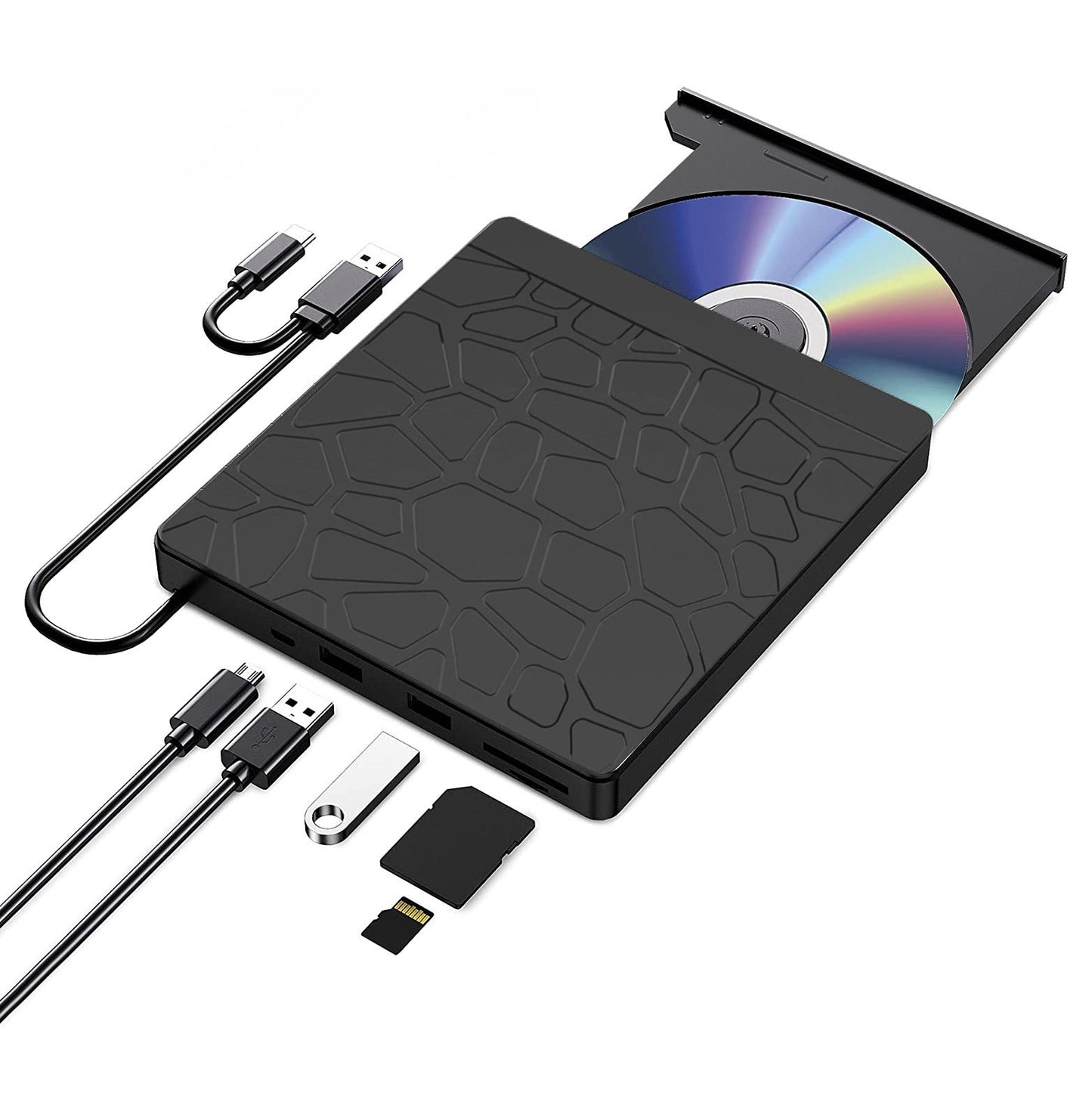 6-in-1 Versatile Portable DVD Writer Laptop Burner USB External