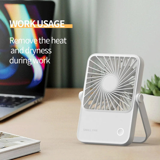 Compact Desktop Fan Wall-Mounted Mini Portable Rechargeable 1200mAh