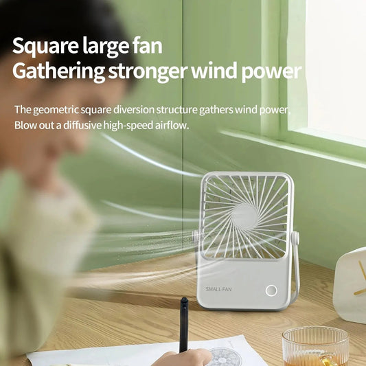 Compact Desktop Fan Wall-Mounted Mini Portable Rechargeable 1200mAh