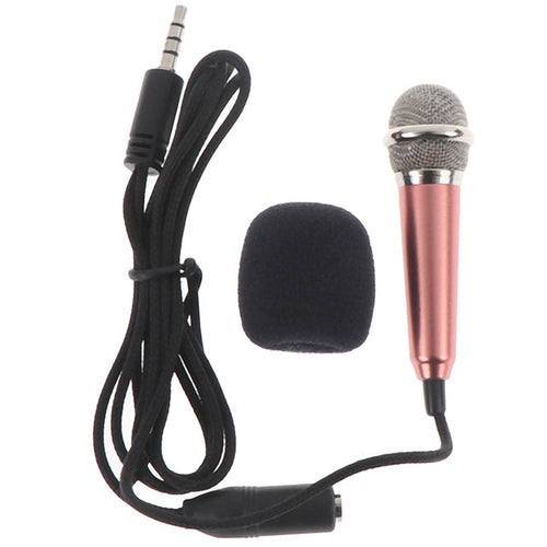 Compact 3.5mm Stereo Recording Mic for Karaoke Mini Mic