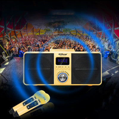 Portable Karaoke Sound System Dual Mic Wireless Speaker for Phone PC