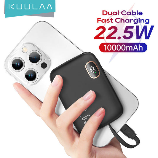 22.5W Quick Charge Digital Screen Portable Battery Pack with Wire