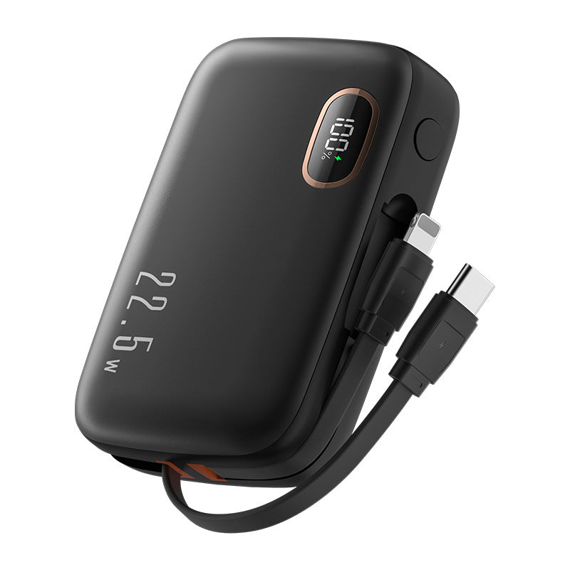 22.5W Quick Charge Digital Screen Portable Battery Pack with Wire