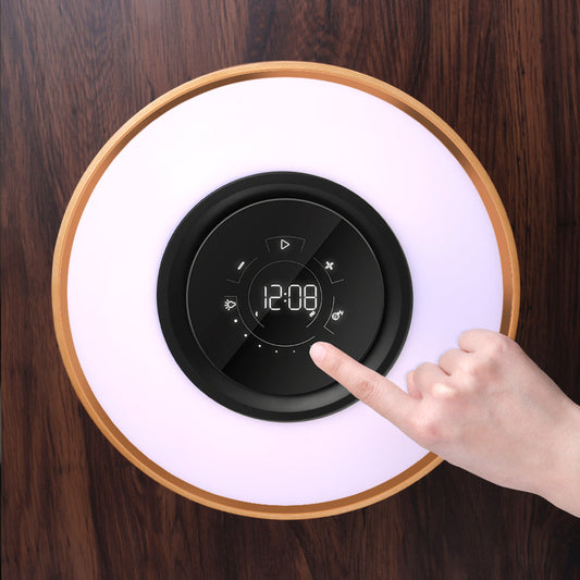 Smart Round Audio Bluetooth Speaker Night Light WiFi LED Ring Wireless