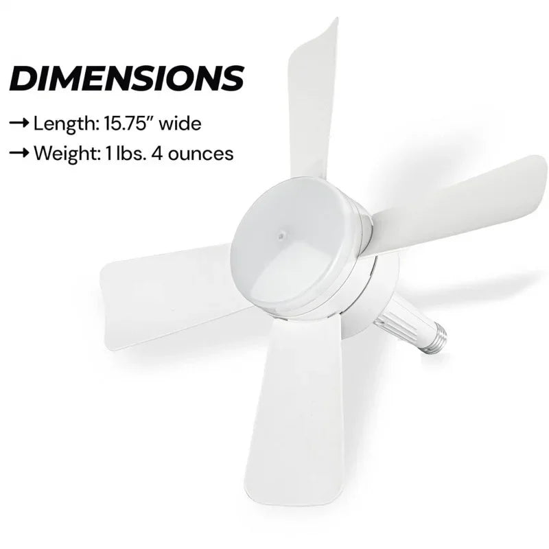 Ceiling Fan Led Light Socket Fan With Smart Remote Control 1000Lm