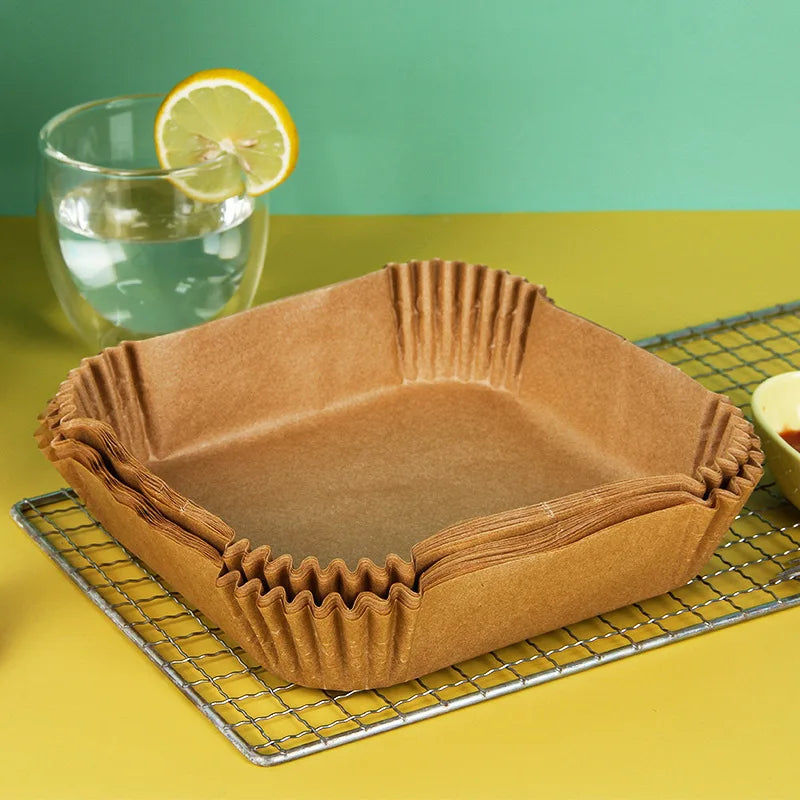 100Pcs Air Fryer Paper Oil Proof Isolation Paper Tray Disposable Non