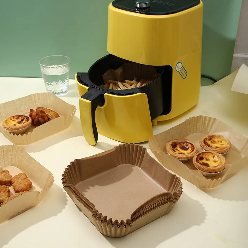 100Pcs Air Fryer Paper Oil Proof Isolation Paper Tray Disposable Non