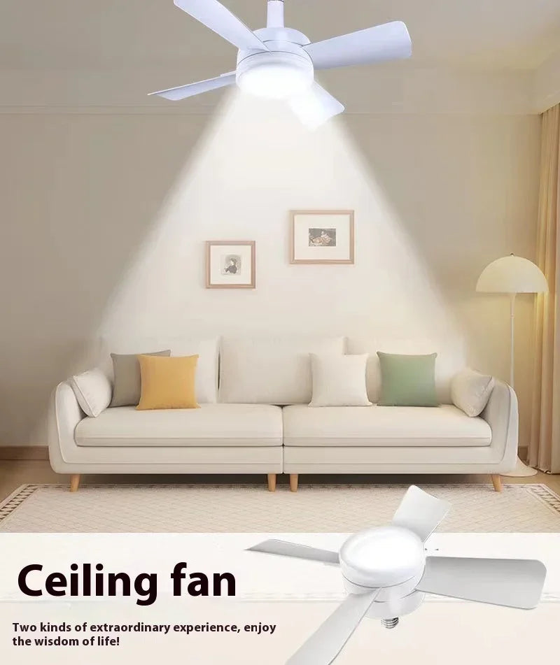 Ceiling Fan Led Light Socket Fan With Smart Remote Control 1000Lm