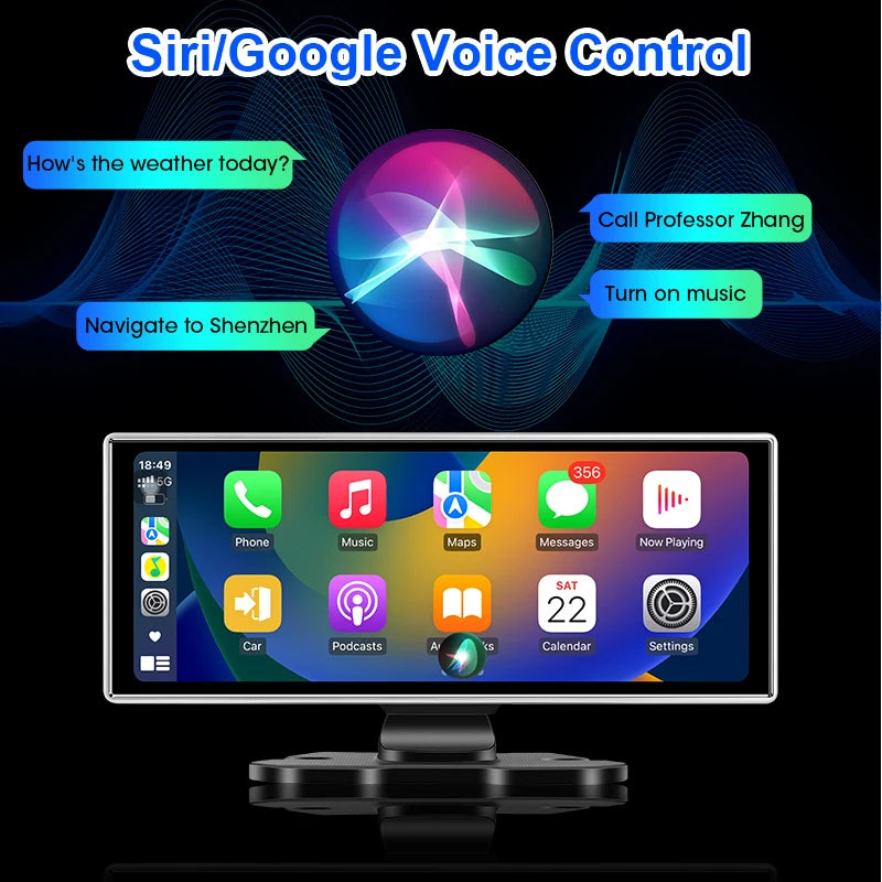 10/11.26 inch Dash Cam 4K Car DVR Wireless Carplay & Android Auto GPS