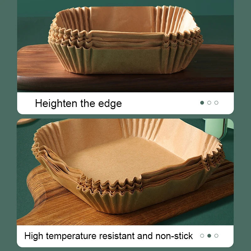 100Pcs Air Fryer Paper Oil Proof Isolation Paper Tray Disposable Non