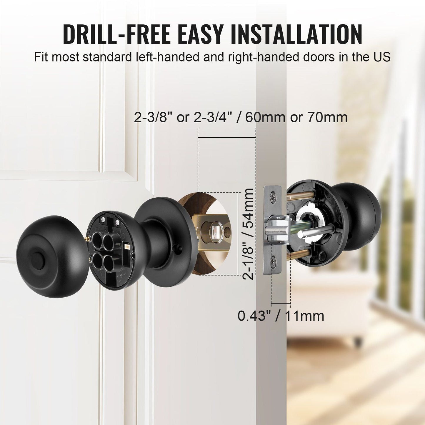 VEVOR Smart Door Knob, Biometric Door Lock Bluetooth Smart Lock,